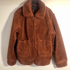 Elodie M Front Zip Faux Shearling Jacket